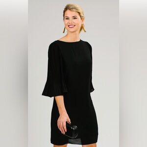 Ellie Kai Chiffon Pleated Elegant Black Dress